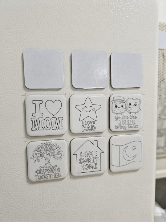 DIY Fridge Magnet Paint Kit – 6 Magnets & 6 Paint Sheets Creative Art Set