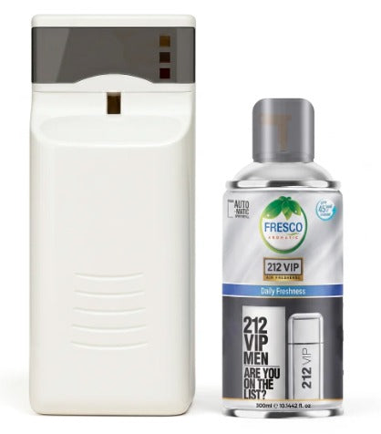 Fresco Automatic Air Freshener Dispenser + Refill – Smart Fragrance Spray Machine | 2 X D size Cell FREEAutomatic Air Dispenser With 300ml Refill